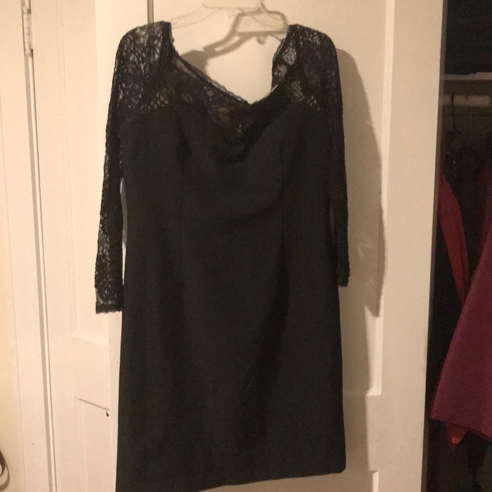 J S Collection dress lace long sleeve black